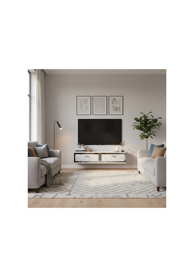 Tda1206dbs Tuna120 Duvara Montaj Tv Stand Safirmeşe-beyaz-silver 120cm