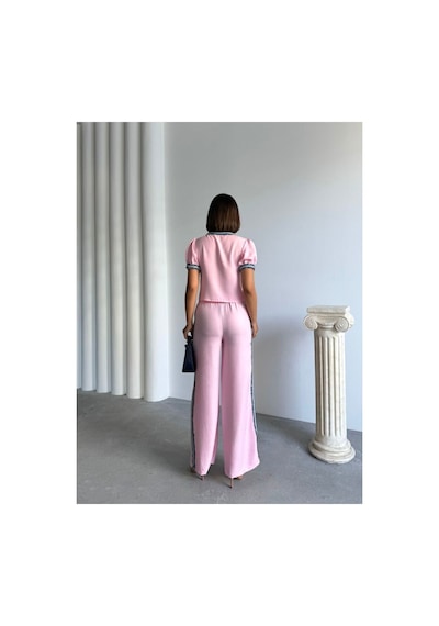 Verymoda Kot Şeritli Pantolon F1890 Pembe