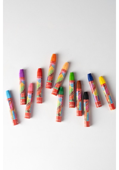 Faber-Castell Altıgen Pastel Boya 12 Renk Plastik Kutu