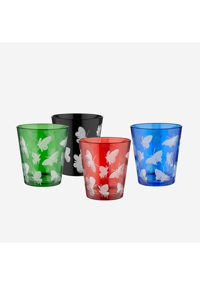Kırmızı Cam Su Bardağı 345 Ml