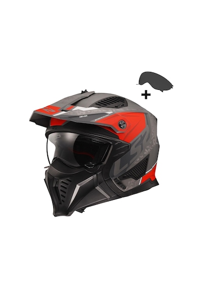 Ls2 Drıfter Devor Mat Gri-tıtanıum-kırmızı Kask Kırmızı