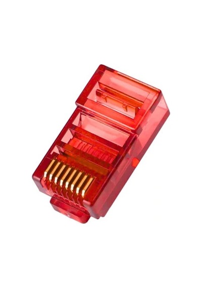 Rj45 Cat5 Cat6 8p8c Erkek Soket - Kırmızı