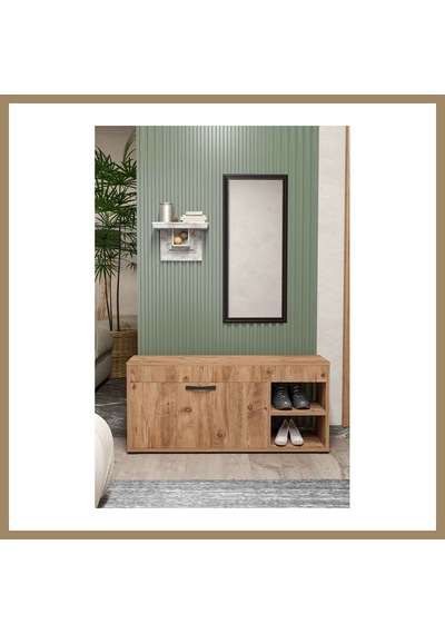 Bezos Ayakkabılık Dolabı Kahverengi 90 Cm 22