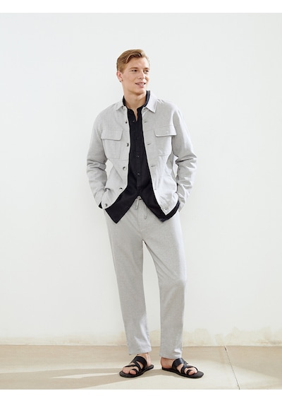 Lcw Vision Gri Slim Fit Keten Karışımlı Erkek Pantolon