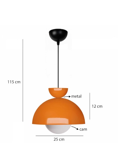 Homing Nuuq Camlı Metal Sarkıt 241338 Turuncu