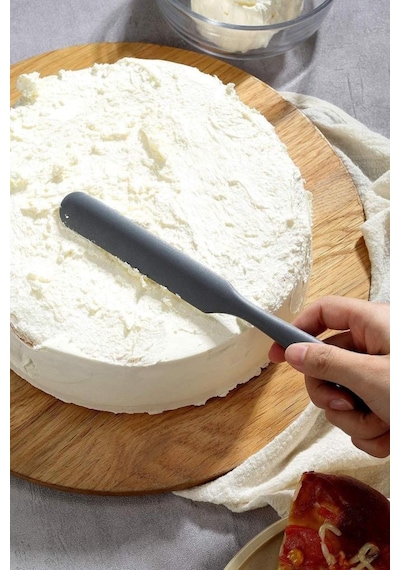 Silicolife Pasta Sıvama Spatulası, Silikon Çikolata Krema Reçel Sıyırma Sıvama Bıçağı Spatulası 25cm Antrasit Antrasit