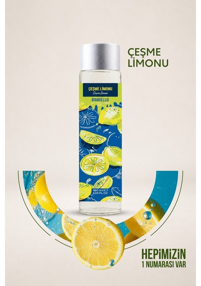 Çeşme Limonu 180 Ml Cam Dökme Kapak Kolonya Edc