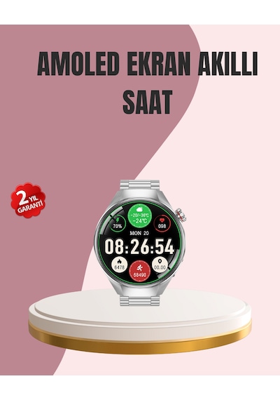 Amoled Akıllı Saat Gelişmiş Sensörlü Kadın Sağlığı Ve Hatırlatma Özellikli