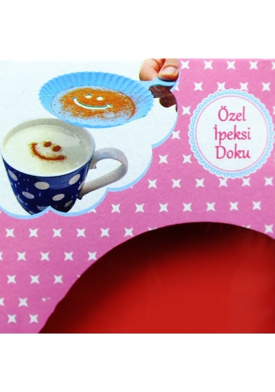 Renkli Kahve Süsleme Şablonları 4 Adet Asorti Karışık