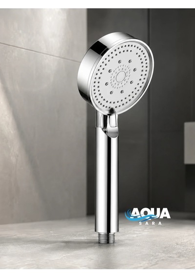 Aqua Sara Krom 5 Fonksiyonlu Yüksek Basınçlı Ayarlanabilir Duş Başlığı