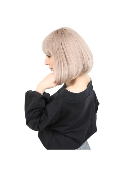 Kısa Küt Perçemli Fiber Sentetik Peruk / Küllü Bebek Sarı - Uxfo-739729 Renkli