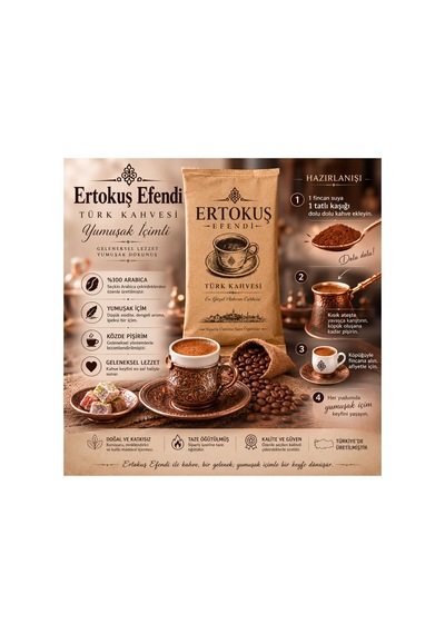 Yumuşak İçimli Türk Kahvesi 3x100gr Az Kavrulmuş Taş Değirmende Öğütülmüş - 892692851 Diğer