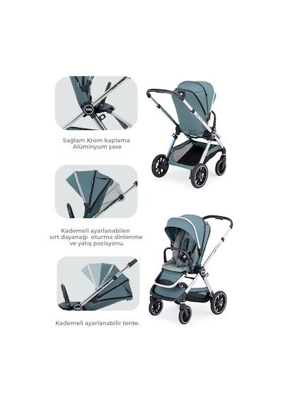 Kanz Explorer Autofold Travel Sistem Bebek Arabası Hunter Green