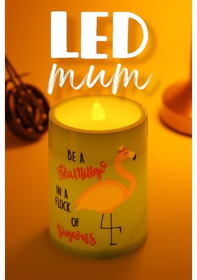 Flamingo Led Mum Bardak Tipi Pilli Dumansız Alevli Dekoratif Yapay Mum Işıldak Dekor Lambası 10 Cm