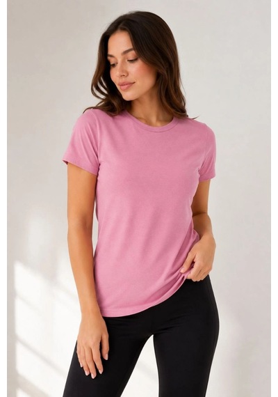 Wear Vexel Kadın Basic Tişört Bisiklet Yaka Kısa Kol Günlük Yazlık Slim Fit T-shirt - Pembe Pembe Wear Vexel Kadın Basic Tişört Bisiklet Yaka Kısa Kol Günlük Yazlık Slim Fit T-shirt - Pembe Pembe