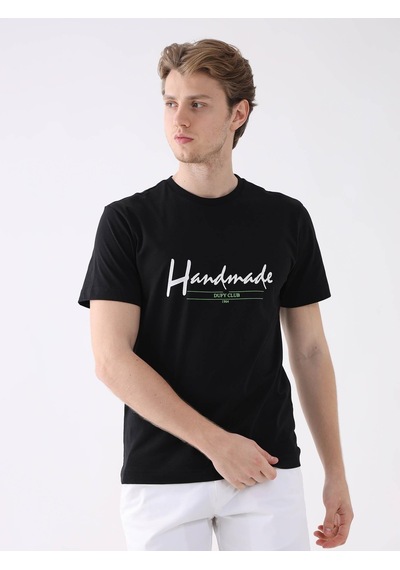 Dufy Siyah Erkek Regular Fit O Yaka Tshirt - 94356 Siyah