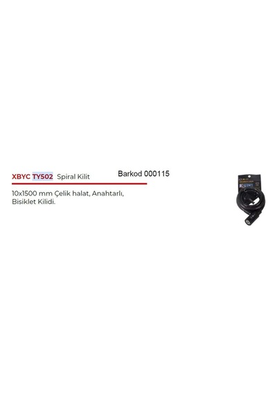 Forte Gt Ty502 Spiral Kilit 10x1500 Mm Çelik Bisiklet-motosiklet Kilit