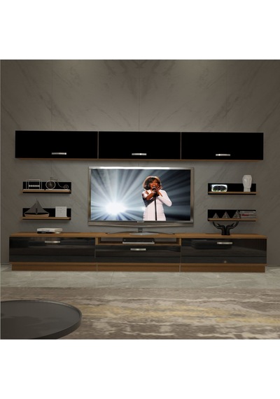 Decoraktiv Trendstyle 8y Slm Tv Ünitesi Tv Sehpası Ceviz - Siyah