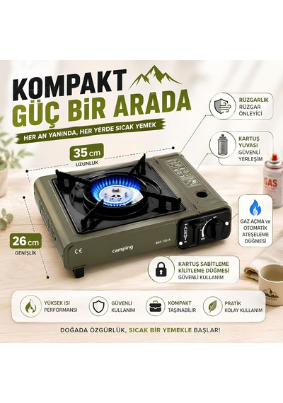 Portatif Kamp Ocağı Kartuşlu Tekli Ocak Piknik Kamp Ve Karavan İçin Taşınabilir Diğer