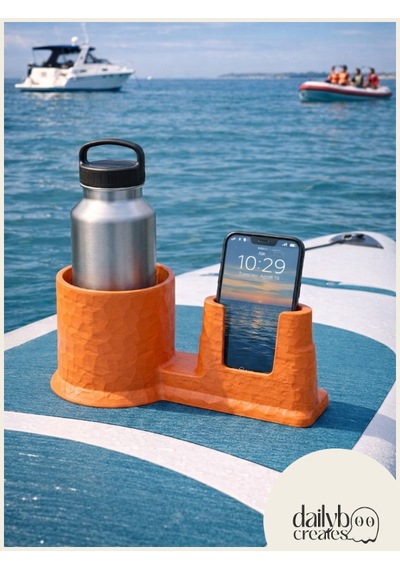 Sup Board Telefon Termos Tutucu Paddle Board Kano Aksesuar 3d Baskı Lastik Bağlantılı-turuncu