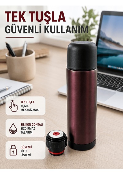 Çift Katmanlı Vakumlu Termos Ofis Araç Kamp İçin Paslanmaz Çelik Termos Çok Renkli 49027419