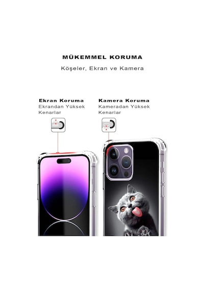 Samsung Galaxy S20 Fe Uyumlu Kedi 2 Baskılı Şeffaf Köşe Korumalı Antişok Kılıf