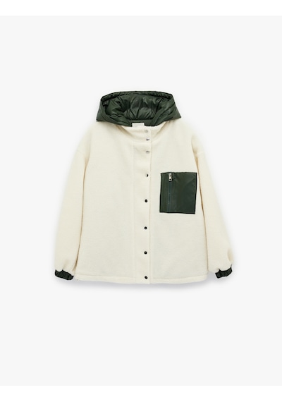 Koton Kapüşonlu Çıtçıt Düğmeli Cep Detaylı Kapitoneli Peluş Oversize Ceket Ekru 6wal20014ıw Ekru Koton Kapüşonlu Çıtçıt Düğmeli Cep Detaylı Kapitoneli Peluş Oversize Ceket Ekru 6wal20014ıw Ekru