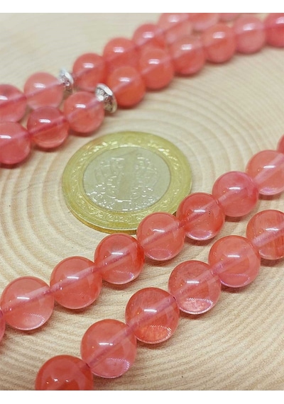 Gül Kuvars Taşı 99luk Tesbih 8mm 14435