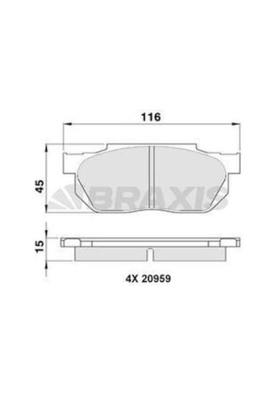 Braxis Aa0349 Ön Fren Balatası Honda Civic 88-91 Cr89-92 Accord 83-85 Prelude 86- 45022sr3505