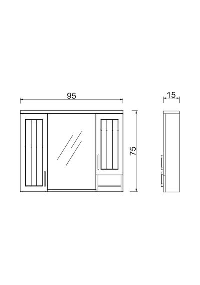 Denko Lotus 100 Cm Mdf Lake Banyo Dolabı Üst Modülü Çok Renkli