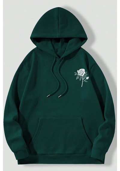 Uyguntarz Nature Blossom Baskılı Unisex Oversize Sweatshirt Yeşil