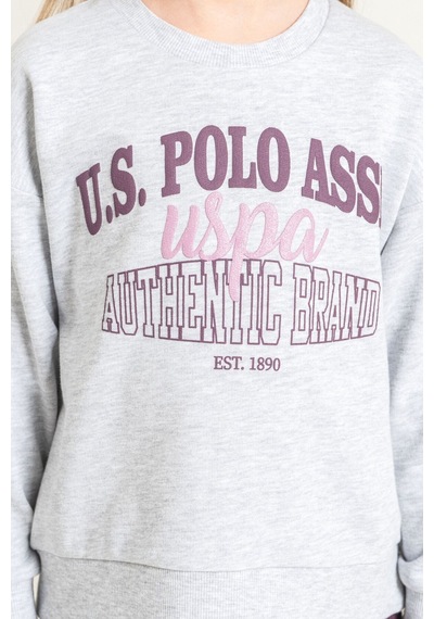 U.S. Polo Assn. Kız Çocuk Baskılı Gri Uzun Kol Eşofman Takımı Us2714-c-v2 Us2714-c-v2