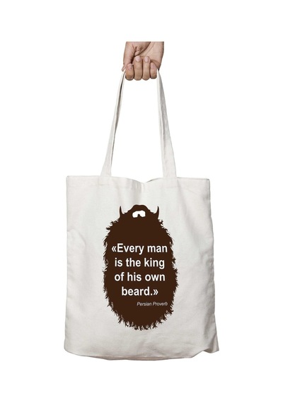 Art Hediye The Beard Collection Every Man İki Tarafı Kalıcı Baskılı Yıkanabilir Okul Plaj Omuz Bez Çantası Çok Renkli