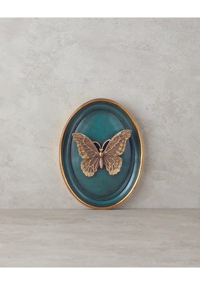 English Home Butterfly Polyresin Duvar Aksesuarı Lacivert
