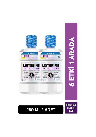 Listerine Total Care Ekstra Hafif Tat Ağız Bakım Suyu 250 Ml 2 Adet