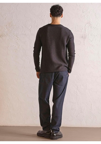 Gmg Fırenze Gu25mfw04011 Siyah Erkek Bisiklet Yaka Slim Fit Triko Kazak