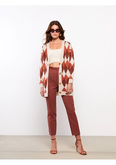 LC Waikiki Lcwaıkıkı Classic Bordo Kadın Standart Fit Düz Pantolon Bordeaux