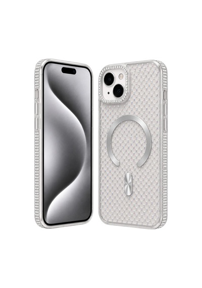 Nettech Apple iPhone 13 Uyumlu Taşlı Seri Arka Koruma Kılıf - Mor