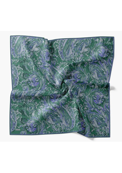Silk Home Twill İpek Eşarp Royale Şal Desen Yeşil 90x90 Çok Renkli