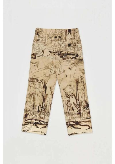 Domrebel Elysium Erkek Kargo Pantolon - Rahat Fit, %100 Pamuk, Şık Tasarımlarla Bej