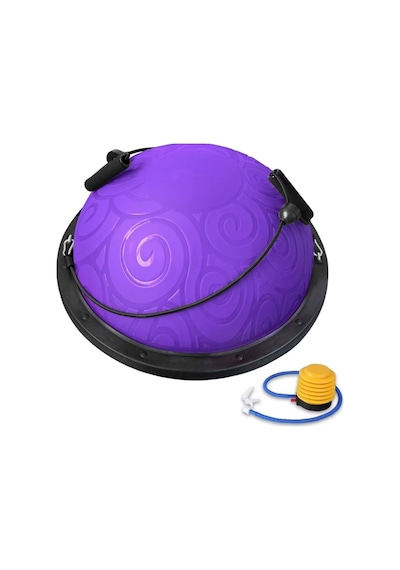 Tırtıklı Trainer Bosu Ball Denge & Egzersiz Topu Mor Renk Bosu Topu 58 Cm