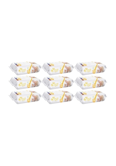 Sleepy Islak Havlu Mendil 90 Yaprak Sensitive 9 Lu Set Plastik Kapaklı