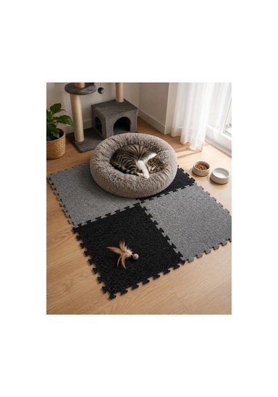 Kedi Tırmalama Halısı Puzzle Kedi Tırmalama Matı Kedi Tırmalama Paspası Kedi Oyun Ve Yatma Alanı Duvar Tipi Ve Zeminde Kullanılabilir Yapışkanlı Modüler Kedi Tırmalama Halısı 4 Lü Set