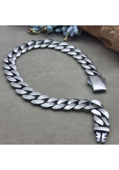 925 Ayar Gümüş Özel Kutu Kilitli Gurmet Model Erkek Bileklik 8.75 Mm