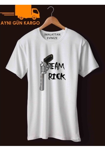 Team Rick Baskılı Tişört Tshirt Ücretsiz Kargo
