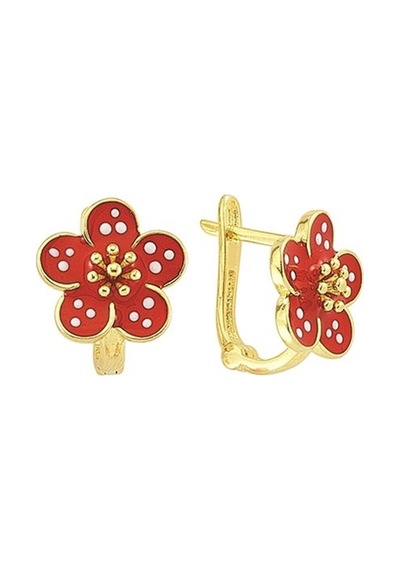 Goldkupe 14 Ayar Çiçek Altın Çocuk Küpe 1,75 Gr-1149