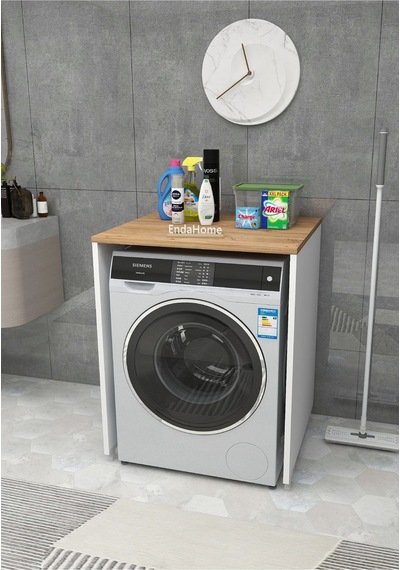 Enda Home Çamaşır Makinesi Dolabı 89x65 Cm Beyaz Atlantik Çam
