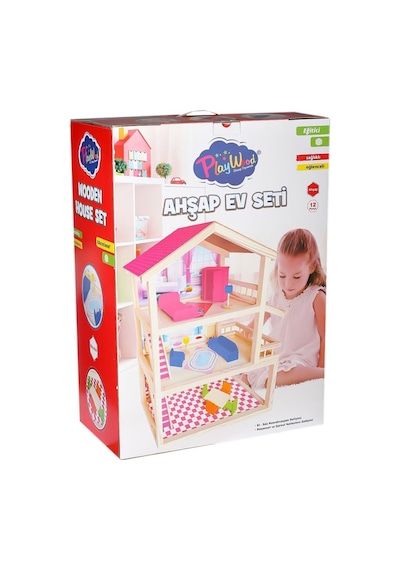 Ony-398 Büyük Ahşap Ev Seti -onyıl Oyuncak