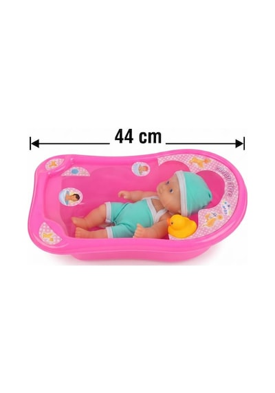 Küvetli Bebek Banyo Seti 25 Cm Oyuncak Bebek Ve Küvet Aksesuarlı Tam Set Yeşil