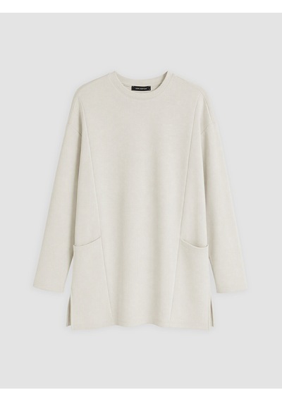 Lcw Everyday Bej Bisiklet Yaka Soft Touch Kadın Tunik